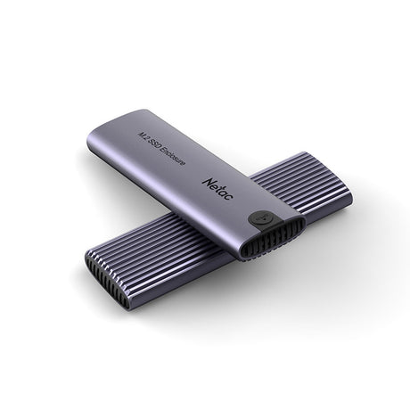 Netac M.2 NVMe/SATA External Enclosure, USB3.1, Aluminum, 10Gbps, USB C to C, USB C to A