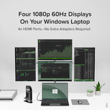 Plugable UD-3900C4 Quad Monitor 96W USB-C PD DisplayLink Certified Docking Station