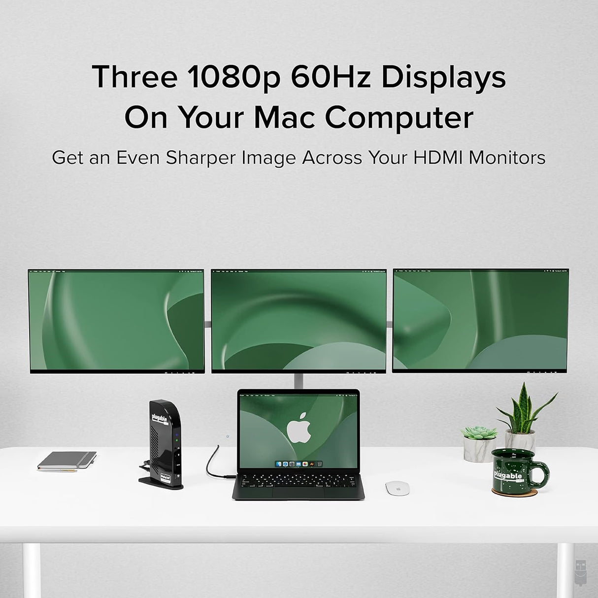 Plugable UD-3900C4 Quad Monitor 96W USB-C PD DisplayLink Certified Docking Station