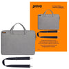 Prevo 15.6 Inch Laptop Bag, Cushioned Lining, May Shoulder Strap, Light Grey