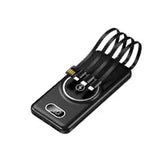 Prevo SP5002 Wireless Charging Power Bank,10000mAh Portable Charging for Smart Phones, Tablets and Other Devices, Charge Multiple Devices with Prefitted Lightning, USB Type-C, Micro-USB & USB Cables