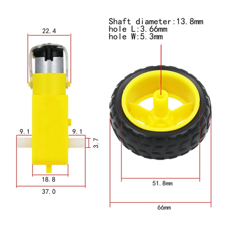 Robot Wheel And Motor Set