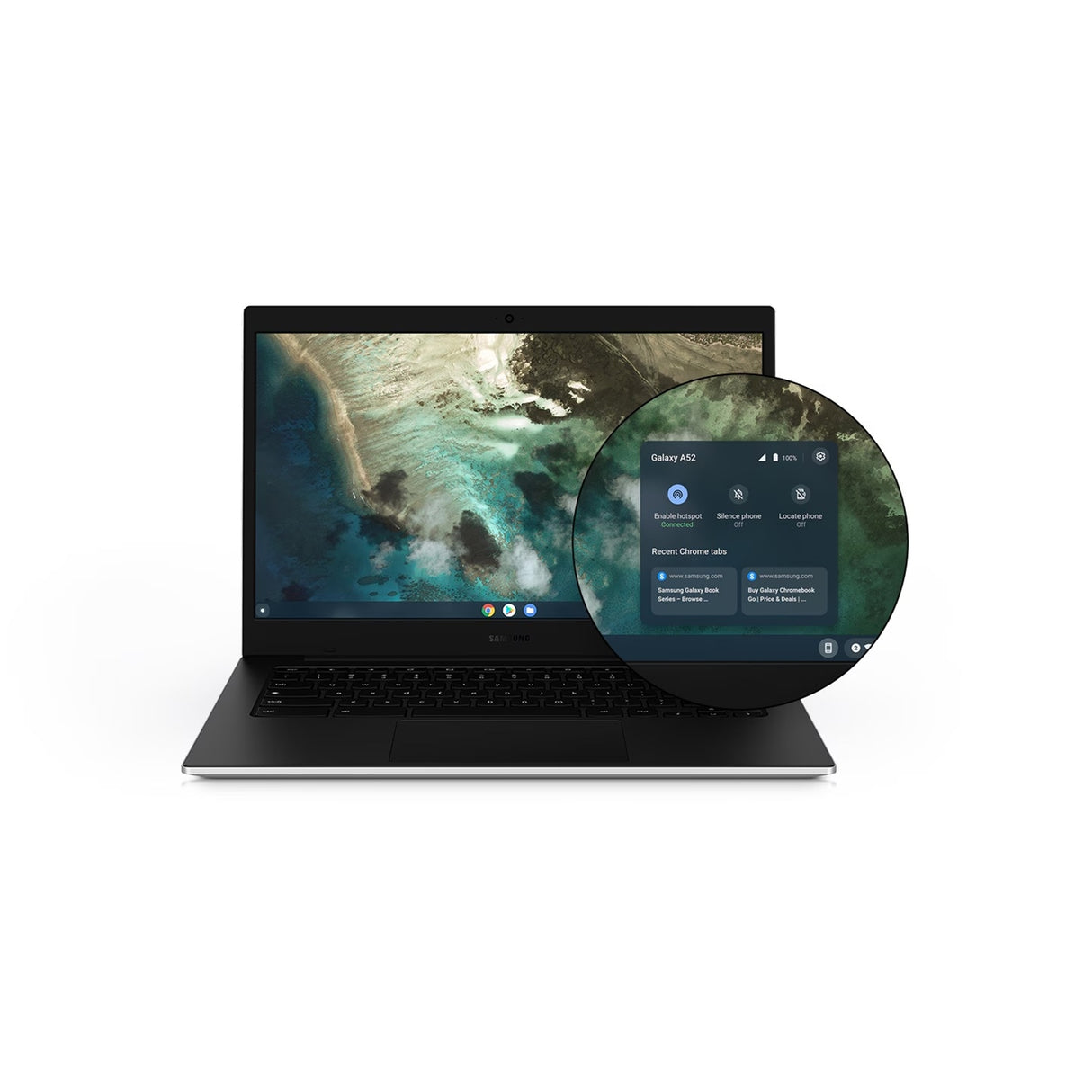 Samsung Galaxy Chromebook Go XE340XDA-KA2UK, 14 Inch HD Screen, Intel Celeron N4500, 4GB RAM, 64GB eMMC, Chrome OS