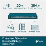 TP-Link JetStream TL-SG3452P 52-Port Metal Gigabit L2+ Managed Switch with 48-Port PoE+ (384W)