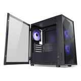 TecWare Forge M2 mATX PC Case, Compact High Airflow Mesh Front Panel, 3 x ARGB Fans Included, Hinged Tempered Glass Door, Supports 240mm Radiator, mATX/ITX, Black