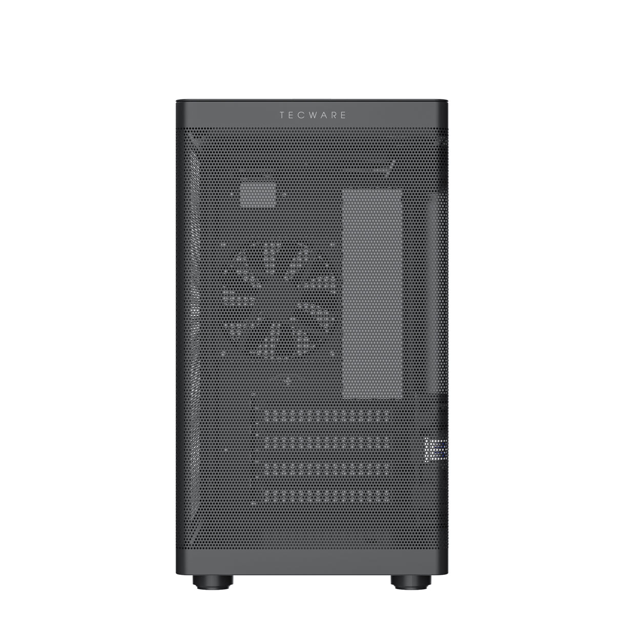 TecWare Fusion 3 mATX Compact PC Case, High Airflow SFF Chassis, 3 Fans Included, Top-Mount ATX/SFX PSU Support, USB-C, Supports 280mm GPU & Dual Radiators, Black