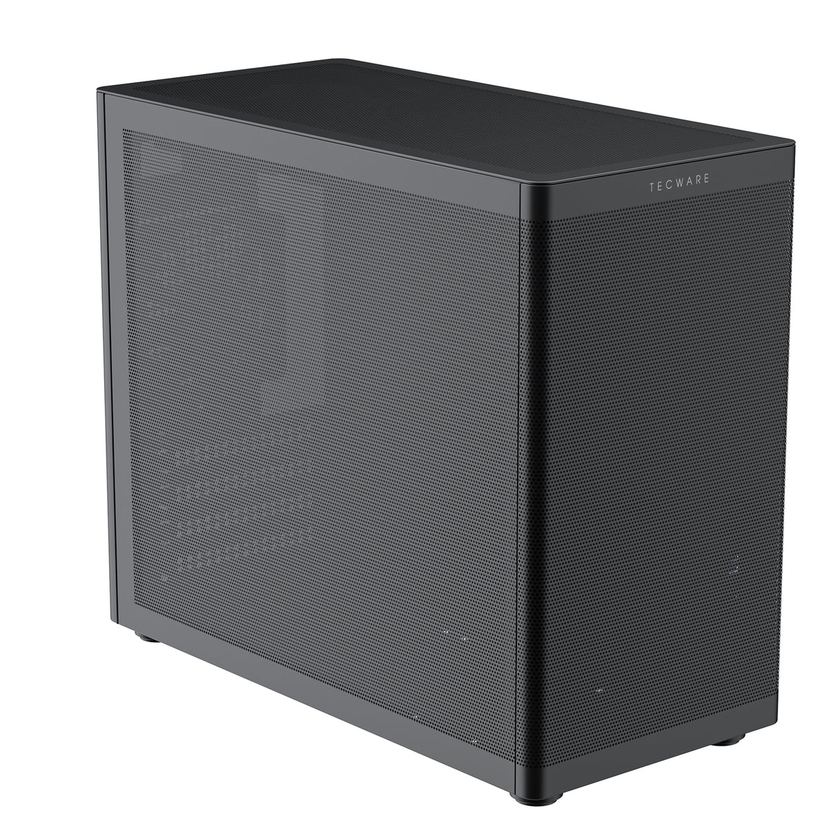 TecWare Fusion 3 mATX Compact PC Case, High Airflow SFF Chassis, 3 Fans Included, Top-Mount ATX/SFX PSU Support, USB-C, Supports 280mm GPU & Dual Radiators, Black