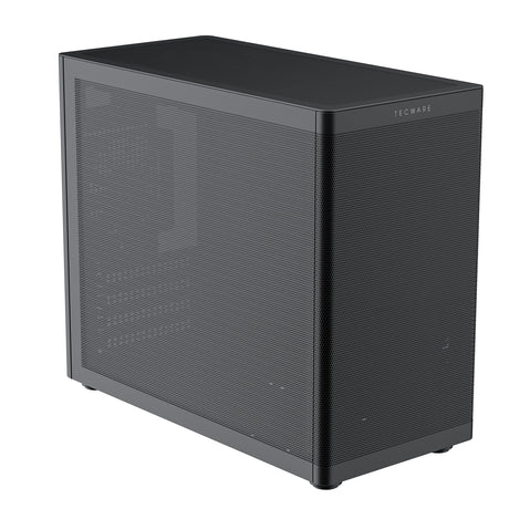 TecWare Fusion 3 mATX Compact PC Case, High Airflow SFF Chassis, 3 Fans Included, Top-Mount ATX/SFX PSU Support, USB-C, Supports 280mm GPU & Dual Radiators, Black
