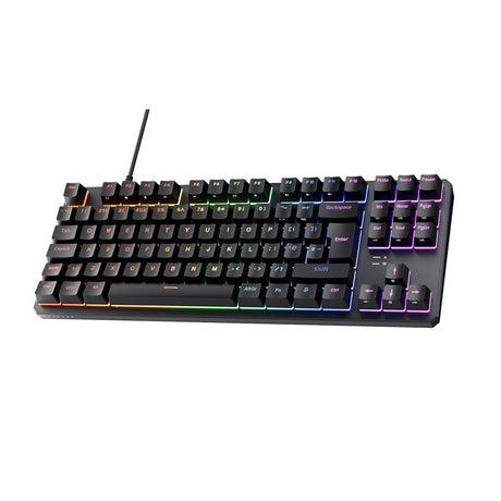 Tecware Phantom+ 80% TKL RGB Mechanical Gaming Keyboard with Wraith Brown Switches Black