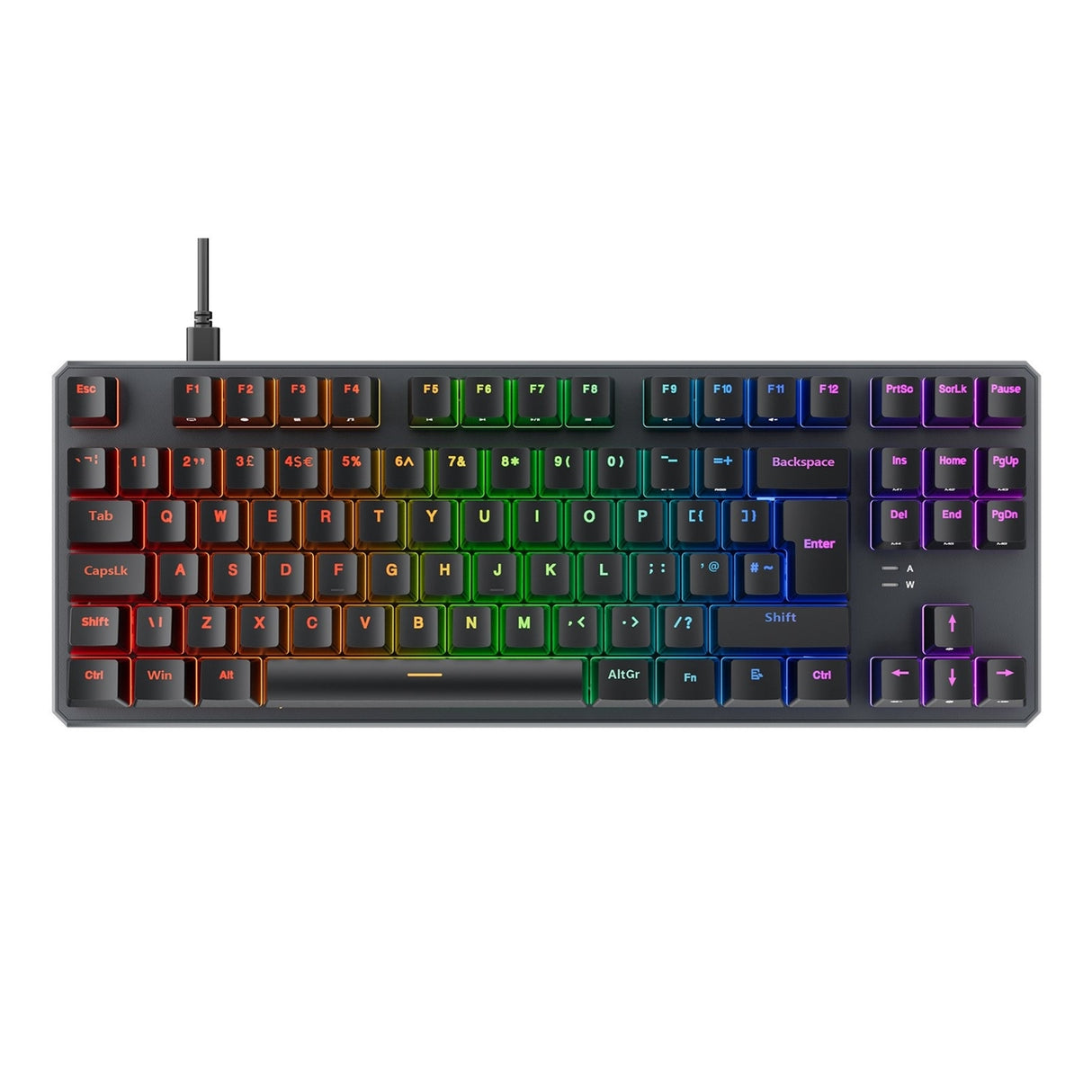 Tecware Phantom+ 80% TKL RGB Mechanical Gaming Keyboard with Wraith Brown Switches Black