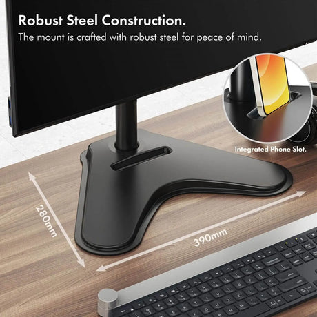 VonHaus Single Monitor Mount and Stand for 13-32 Inch Screens, VESA dimensions 75x75mm and 100x100mm
