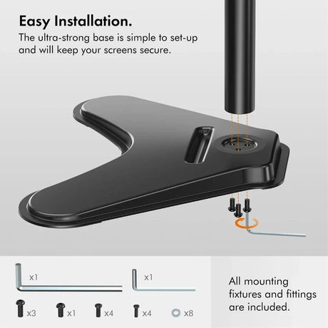 VonHaus Single Monitor Mount and Stand for 13-32 Inch Screens, VESA dimensions 75x75mm and 100x100mm