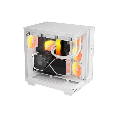 be quiet! Light Base 500 LX BGW86 White Mid-Tower Case, Tempered Glass, 4x ARGB Light Wings LX Fans, High Airflow ATX Case, USB-C 10 Gbps, 400 mm GPU Support, Vertical GPU Mount