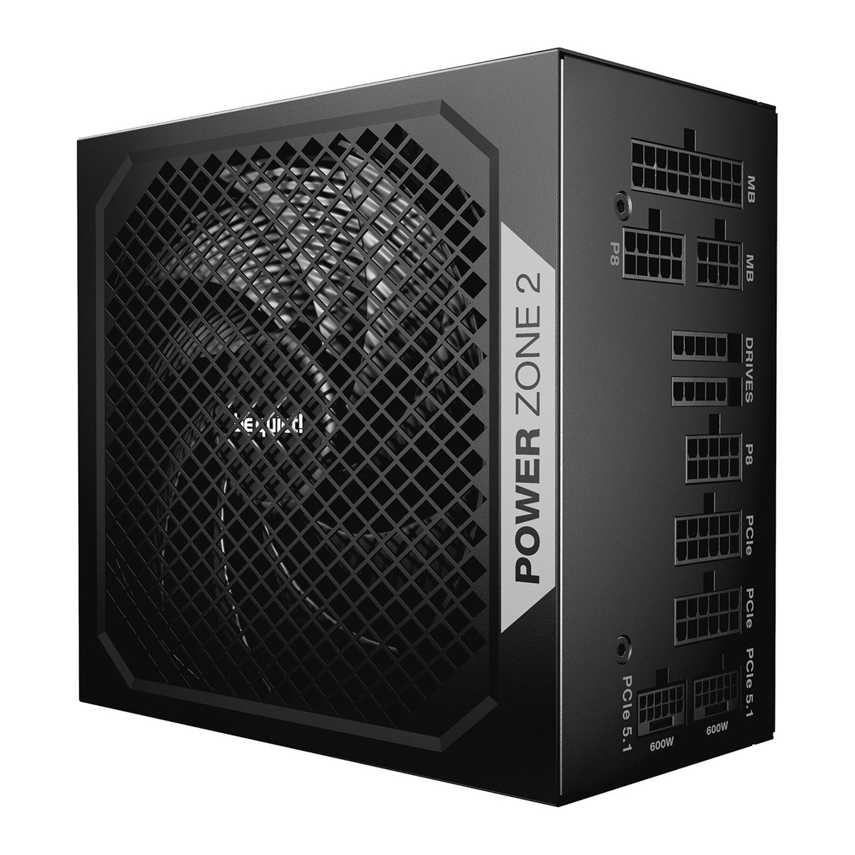be quiet! Power Zone 2, 1200W, Semi-passive zero-RPM cooling, 2 x 90' angled 12V-2x6 connectors and PCIe 5.1/ATX 3.1 compatibility, 10-year manufacturer's warranty.