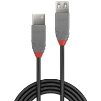 Lindy 36703 2m USB 2.0 Type A Extension Cable, Anthra Line