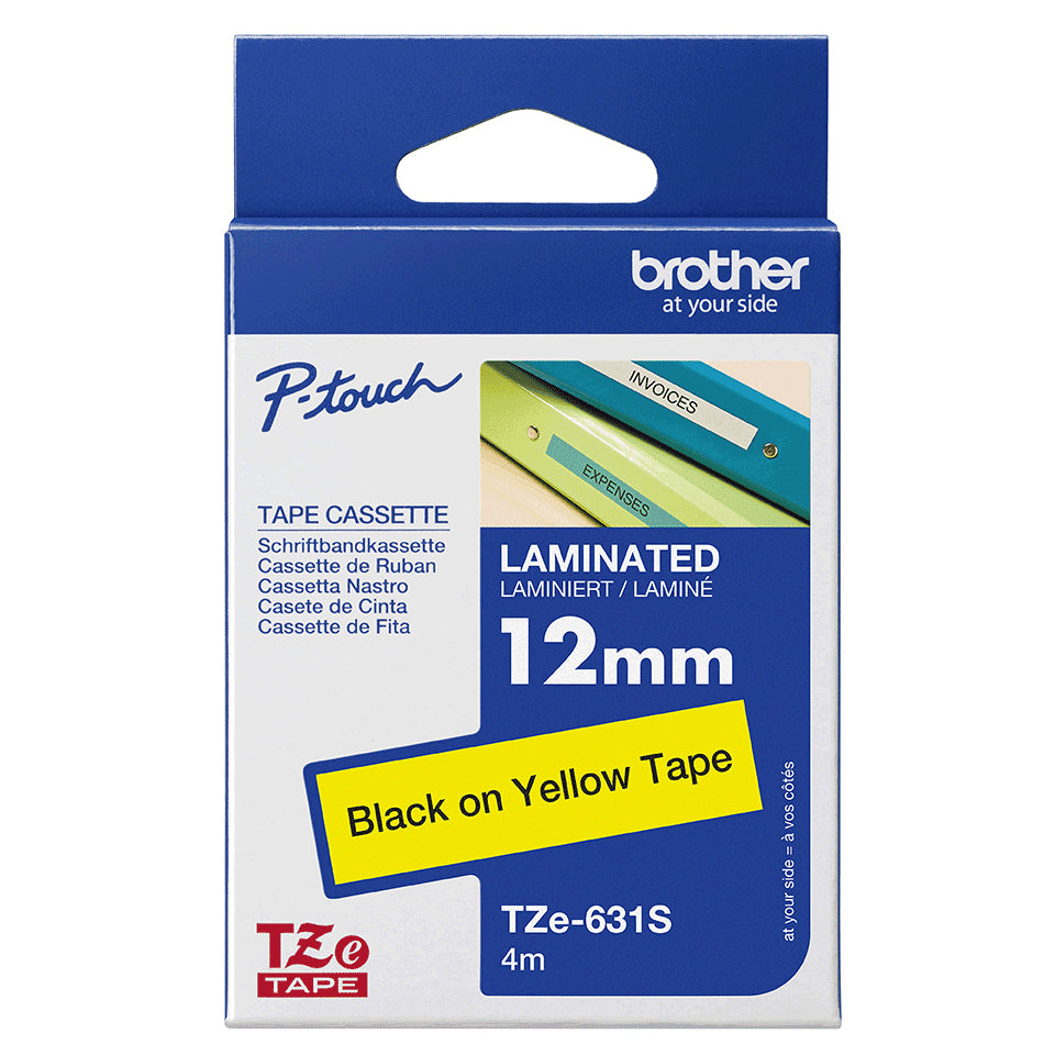 Brother TZE631S label-making tape Black on yellow TZe