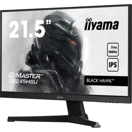 iiyama G-MASTER G2245HSU-B2 22 inch IPS Gaming Monitor, Full HD, 1ms, HDMI, DisplayPort, USB Hub, Freesync, 100Hz, Speakers, Black, Internal PSU, VESA