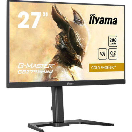 iiyama G-MASTER GB2795HSU-B1 27 inch Monitor, Full HD, 0.2ms, HDMI, DisplayPort, HDCP, USB Hubx4, Freesync, 280Hz, Speakers, Black, Internal PSU, Height Adjust, Pivot, VESA