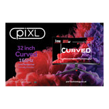 piXL CM32GF5 32 Inch 165Hz HDR Full HD Curved Gaming Monitor with AMD FreeSync & Nvidia G-Sync, 1920 x 1080 Resolution, 1ms Response Time, DisplayPort, HDMI & VESA Mount