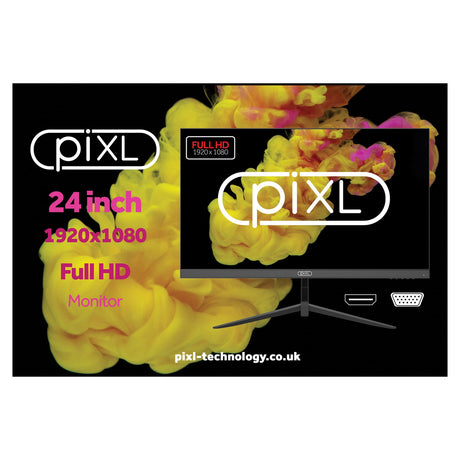 piXL PX24IVHFPD 24 Inch 100Hz Full HD Widescreen IPS Monitor with 1920 x 1080 Resolution, 5ms Response Time, 100Hz Refresh Rate, HDMI & VGA