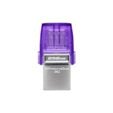 Kingston DataTraveler microDuo 3C 256GB OTG Dual USB-A to USB-C USB 3.2 Gen 1 Flash Drive, Purple