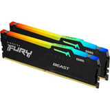 Kingston FURY Beast KF552C40BBAK2-32 32GB (2x 16GB) DIMM System Memory, 5200MHz, DDR5, CL40, Black, RGB, Intel XMP